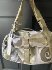 Nixon Purse Jenna & Lina Beige Side Pockets Expandable Bag Purse