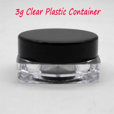 3g Clear Plastic Empty Cosmetic Lip Balm Sample Container Pot Jar Cap IH