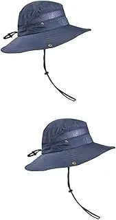[Kisangel] 2pcs Fishing Hat Uv Blocking Sun Hat Mesh Fabric Comfortable for Hiking Camping Everyday Use