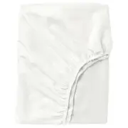 FÄRGMÅRA fitted sheet, white, King
