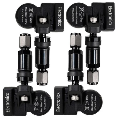 4x Tire Pressure Sensors TPMS Sensors Metal Valve Black for KIA Carnival 2019-20 (for: Kia)