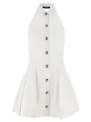 [Balmain] Balmain-Halterneck Abiti Bianco-Donna 38FR