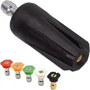 Pressure Washer Turbo Nozzle 3600 PSI 3.5 GPM Rotating Power Washer Tips with 5 Spray Nozzle Tips, 1/4-Inch Quick Connect, Replacement for Ryobi, Greenworks, Karcher and More
