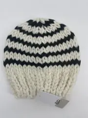 BP Nordstrom Beanie Knit Hat Chevron Toboggan Ivory Black NWT