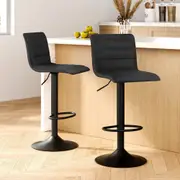 Set of 2 Modern Style Bar Stools - Black