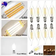 6xE14 4W 6W Dimmable LED Candle Filament Light Bulbs Lamps Edison SES Durable AU