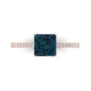 1.66 Princess London Topaz Promise Bridal Wedding Designer Ring 14k Rose Gold