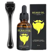 Beard Growth Kit, Beard Derma Roller 0.3mm, Beard Oil For Facial Hair Growth For Men And Dads, Grooming Tool G
