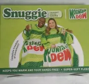 Retro Mountain Dew Snuggie Super-Soft Fleece Blanket With Sleeves 71"x54" - NEW