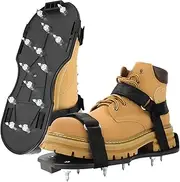 'FIETODK Gunite Spiked Shoes for Epoxy Floor, Fully Assembled Epoxy Shoes with 3/4'' Short Spikes Perfect for Epoxy Garage Floors,Overlays, Cover Installation,Black(Large)'