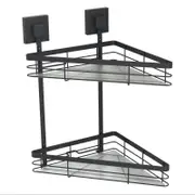 Fusion-Loc 26kg Black Matte Style Plus Double Corner Shower Caddy