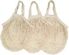 Cotton Mesh String Bags Reusable Shopping Bags Cotton Mesh Grocery Bags for P...