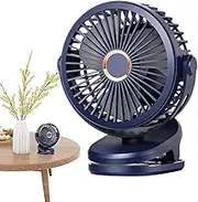 Portable Clip on Fan - Quiet minii Personal Des, Usb Fan Desk Portable | 4 Speed Rechargeable minii Table Fan, Clip on Fan Battery Operated Small Powerful Usb Desk Fan, Outdoor Cooler Fan for Camping