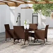 Garden Dining Set, Outdoor Chairs, Balcony Bistro Table, Rattan Furniture, Seating Patio Set, 5 Piece