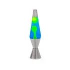 Diamond Lava Motion Lamp - Yellow and Blue with Silver Stand