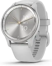 Garmin vívomove® Trend, Silver Stainless Steel Bezel with Mist Grey Case and Silicone Band