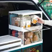 Storage Organizer Closet Box Transparent Stackable Bins with Lids for Home
