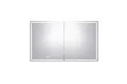 Modern LED Mirror Bathroom Cabinet - Dimmable, Defogging, Aluminium Frame - Large 1200x720mm Mirror Cabinet for Shaving, Medicine, Storage