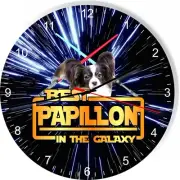 Best Papillons Dog Galaxy Wars Space Star Kitchen Livingroom Clock
