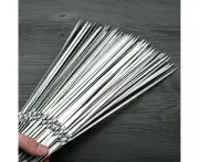 20x Stainless Steel Barbecue Metal Skewers Flat Needle BBQ Tools Kebab Stick 30cm