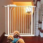 Safety Gate Heightening Extra Wide Expandable Walk Thru Pet Gate Freestanding Safety Fence, Size Customizable (Color : White, Size : Width 138-142cm)