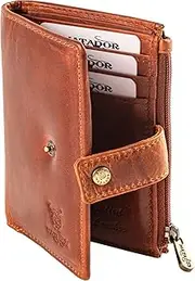 [Matador] Slim Wallet Istanbul - Leather Credit Card Holder with Pop-Up Card Holder - with RFID Protection & Coin Compartment - Mini Wallet - Small Men's Wallet with Gift Box