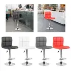 Bar Stool with Back Metal Base Soft Cushion PU Leather Adjustable High Stool