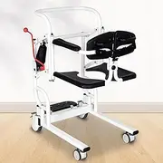 Mobile commode chair, Hydraulic Lift Elderly Transfer Chair Orthopedic Paralysis Bed Home Bathroom Toilet Chair Nursing Chair
