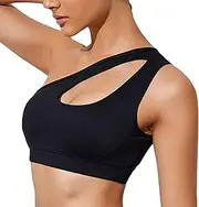 [Generic] Sports Bra for Women,Women Seamless Single Shoulder Bralette | Sweat-Wicking Medium Support Clothing for Gym Cycling Yoga Tennis Boxing