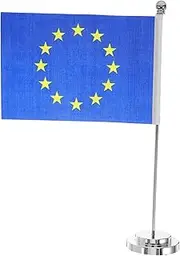 COOPHYA European Union Table Flag Stand Base Elegant Desk Decoration for Office Holiday Celebrations Classroom