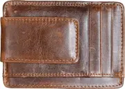 Money Clip RFID Front Pocket Wallet Men Leather Slim Minimalist Walle