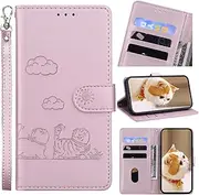 Cover Compatible with OnePlus Nord N20 SE 4G,Compatible with OnePlus Nord N20 SE 4G Phone Case Lanyard Card Slot Wallet Flip Stand Pink