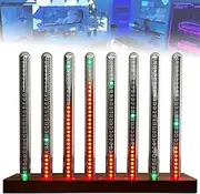 Sound Pickup Spectrum Lamp,Music Rhythm Recognition Light,Audio Spectrum Indicator Analyzer with Nixie Tube,with 8 Nixie Tubes,6 Dynamic Light Modes,Audio Interface, for Desktop, Studio