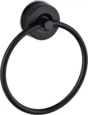JOMOLA Suction Cup Towel Holder, No-Drill Bath & Shower Accessory, Rustproof Adjustable Steel Rack for Gym, Spa, Caravan, Boat, Poolside & Home Use, Secure Hold, Matte Black Finish