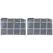 2PK Wicked Sista A Perfect Grid Large Flat Purse Wallet Womens Bag 21x14cm Grey