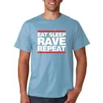 EAT SLEEP RAVE REPEAT 棉質 T 恤 DJ 舞蹈 HTID 鐵桿酸性伊維薩馬考夫棉短袖 T 恤上衣