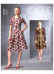 VOGUE DRESS SEWING PATTERN 1737 6-14 Womens Fitted Waistband New Uncut