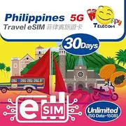 Happy 5G eSim Philippines 30Days Unlimited Data Travel eSim | 15GB of 5G High-Speed Data Then 256kbps | Support iPhone & Android Devices | Easy Activation | No Need Registration