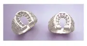 (11) 2.5mm Round Horseshoe Silver Pre-Notched Ring Setting Size 10
