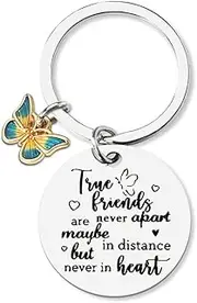 [yaozeio] Butterfly Keychain Birthday Gifts for Friends Female Coworker Leaving Farewell Going Away Gifts for BestFriend Gifts Long Distance Friendship Gifts Keychain for Women Men Bff Christmas Xmas Gift