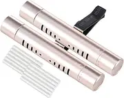 Car Diffuser Vent Clip, 2 Pack Cylindrical Car Air Freshener with 12 Unscented Refill Sticks for Cars, Office, Kitchen, Bathroom, Pet Houses