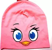 Angry Birds Girls Beanie Hat Pink Bird Reversible Embroidered Hats Holiday Gifts