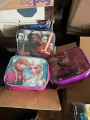 DisneysSTAR WARS ,Frozen Sisters Forever Sparkle Zip Up Lunch Bag Brand New X3