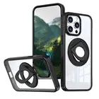 For iPhone 16 15 14 Pro Max Case Shockproof Magnetic Ring Stand Clear Cover