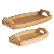 Unique Beaded Wood Trays Size Small 11.4 x 16.8 x 3in, Large 11.4 x 21 x 3.8in