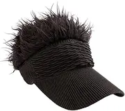 [Frediuo] Sun Visor Cap with Fake Hair Casual Beach Breathable Trendy Portable Hip Hop Hat