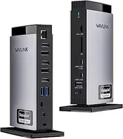 WAVLINK USB C DisplayLink Docking Station 15 in 1 with 3 HDMI,Laptop Docking Station Triple Monitor 4K60Hz,100W Charging for M1 M2 M3 Mac and Windows,5 USB Ports, 2DP,Ethernet Port, Audio/Mic, SD/TF