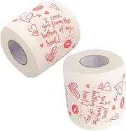 Outanaya 2pcs Printed Toilet Paper Roll Valentine Day Decorative Bathroom Tissue Soft Paper Towels for Special Events Unique Prints for Weddings and Anniversaries Farmhouse Bathroom