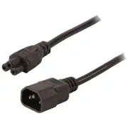 Prolink IEC C14 to C5 Clover Leaf Plug Heavy Duty AC Power Lead 3m Black