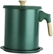 VINTORKY Japanese Style Oil Container with Strainer Grease Can for Kitchen Oil Filter Pot for Easy Cooking and Storage